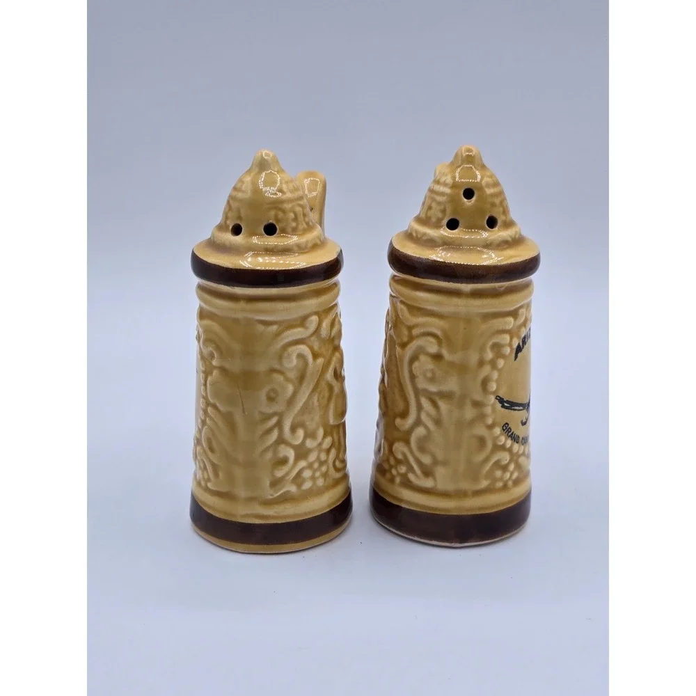 Arizona Roadrunner Stein Souvenir Salt and‎ Pepper Shakers Ceramic Japan Yellow